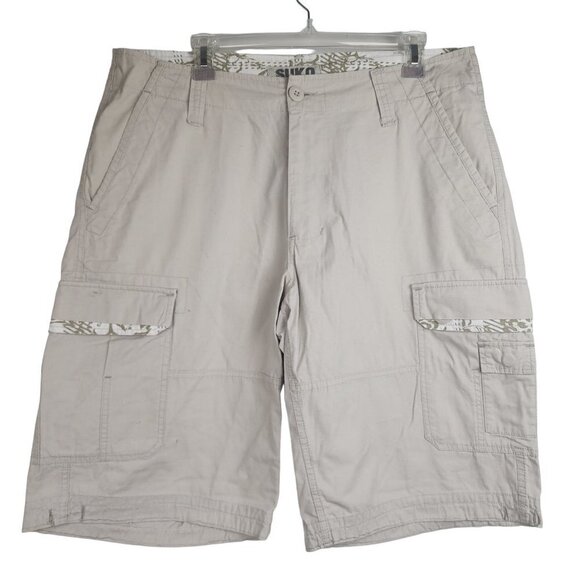 Suko Cargo Shorts Cream Off-White Beige Safari Men's Size 34 - Picture 1 of 10